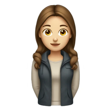 programmer girl with brown hair working sticker