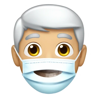 An elderly man with a face shaped like Shin-chan's, wearing a face mask and under-eye patches. sticker