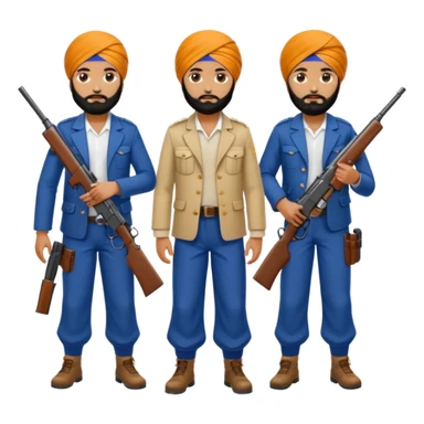 Gang with guns sikhs sticker