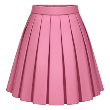 A 3D cartoon rose-pink pleated skirt with soft folds, smooth texture, isolated on plain background, Memoji-style. sticker