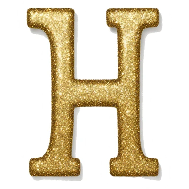Glitter letter H sticker