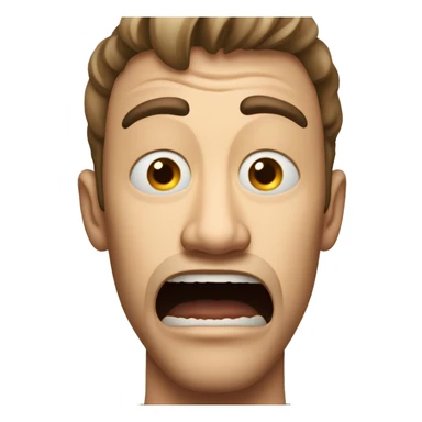 man shocked disgusted horrified terrified mouth wide open jaw drop sticker