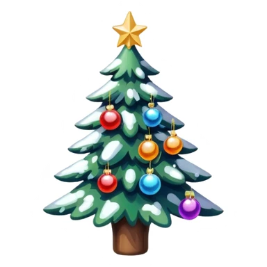 Christmas tree decorations snow sticker