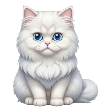 Persian cat full body sitting with blue eyes sticker