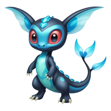 Iridescent Translucent Bioluminescent Diaphanous Meloetta-Salamence-Stitch-Toothless-Fakémon-creature-hybrid sticker