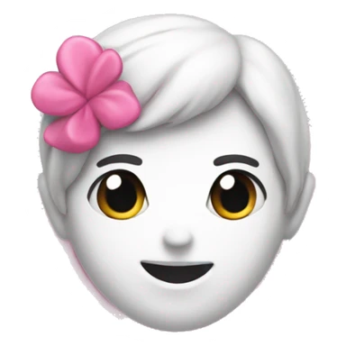 Corazon blanco con lazo rosa sticker