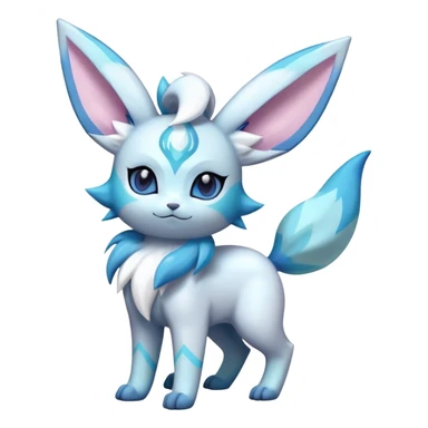 Futuristic Fluffy Celestial Magical Ethereal Glaceon-Espeon-Sylveon-Umbreon-hybrid, full bod sticker