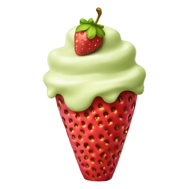 Pistachio cream covered strawberry in a cup  sticker