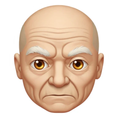 aggressive elderly man, bald head sticker