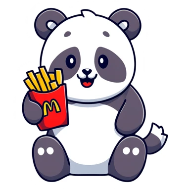 Panda eating McDonald’s  sticker