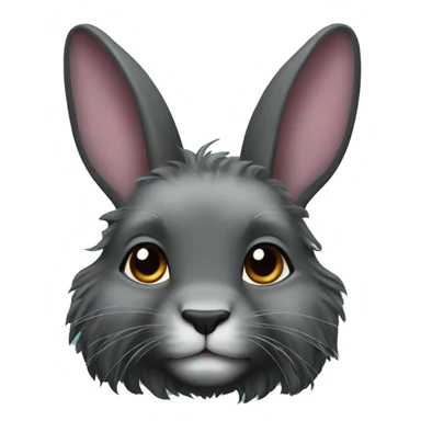 Black lionhead rabbit sticker