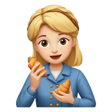 woman eating croissant sticker