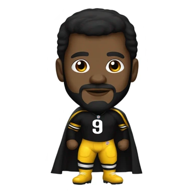 Mean Joe green Pittsburgh Steelers player in uniform with black cape sticker