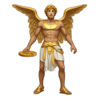 Hermes mythologic god with sandals wings sticker