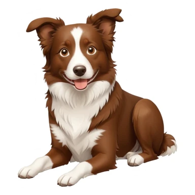 happy Brown Border Collie sitting sticker