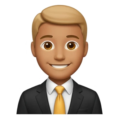 business man in suit and tie, apple emoji style sticker