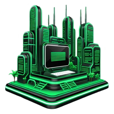  Black And Green Cyber Aesthetic Scenery Deco sticker
