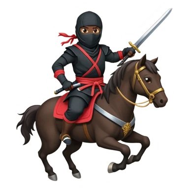 Ninja ride on horse and hold sword sticker