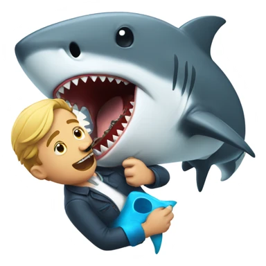 Man being eaten by a shark sticker