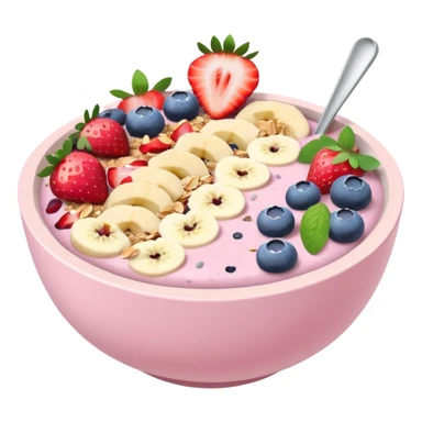 pastel pink and white smoothie bowl sticker