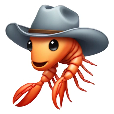 Shrimp with a cowboy hat  sticker