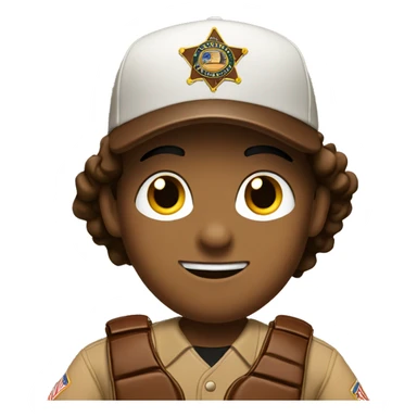 Deputy with brown uniform and baseball glove sticker