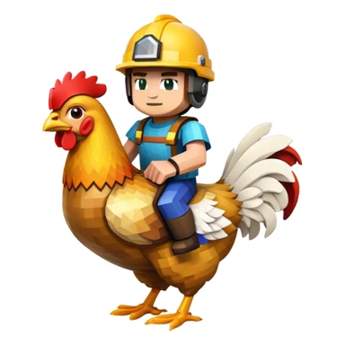Chicken jockey minecraft sticker