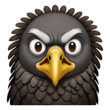 Old black angry  vulture looking to front sticker