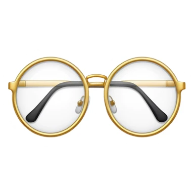 clear glasses with gold rims sticker