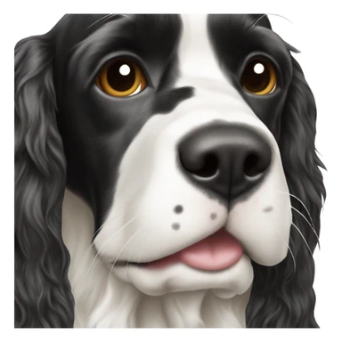black and white english cocker spaniel with nose spots  sticker