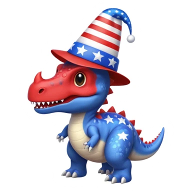 Dinosaur on 4th of july sticker
