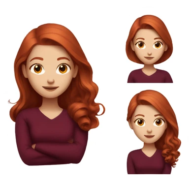 redhead girl with long hair and Dyson styling in burgundy sweater with rat on her shoulder sticker