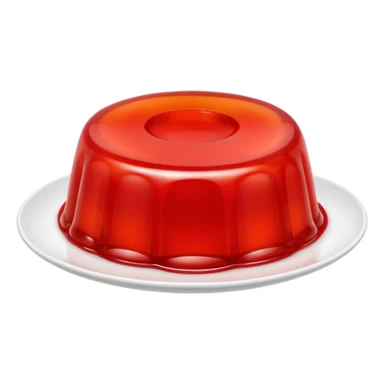 classic red jello unmolded on white plate sticker