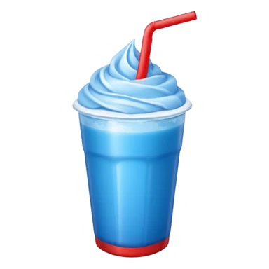 Blue slushie in a white and red cup sticker