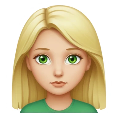 a blonde girl with green eues sticker