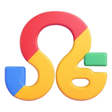 Google icon, 3D effect, vibrant colors, soft shadows, rounded edges, visually appealing for digital use sticker