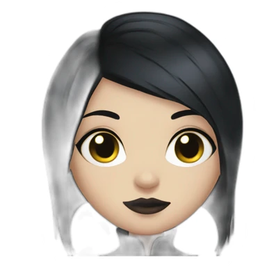 goth girl with black hair and eyeliner, grunge sticker