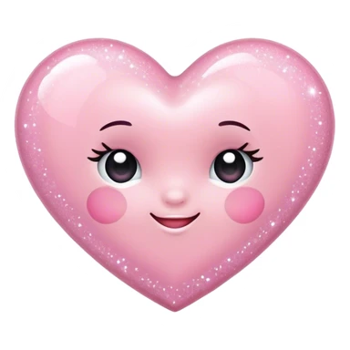 Sparkly baby pink Valentines Day heart  sticker