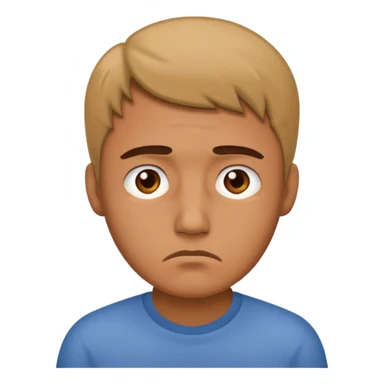 Make a sad face that has a body which is a man sticker