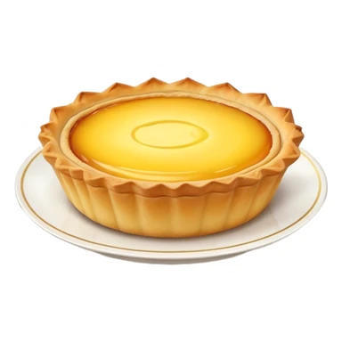 Hong Kong egg tart with flaky crust and yellow custard filling sticker