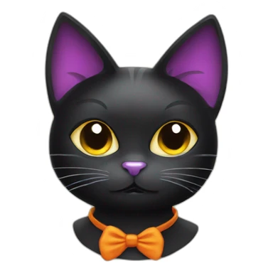 a black cat disguise in halloween costume sticker