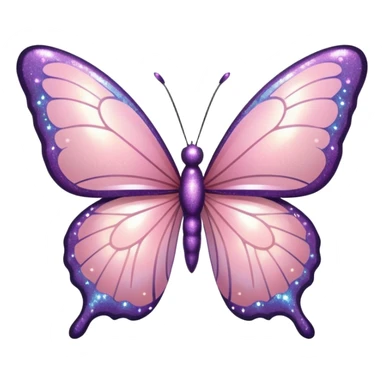 Light pink glitter butterfly emoji sticker