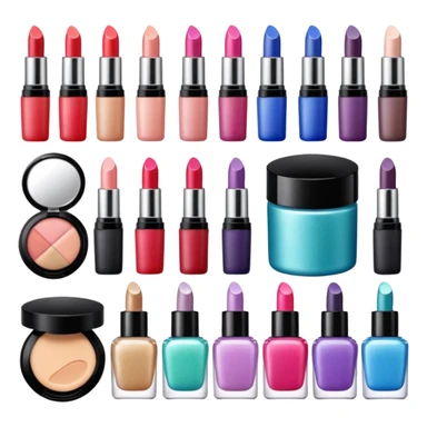 cosmetics, makeup items, beauty products sticker