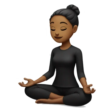 Meditating girl in black clothes  sticker