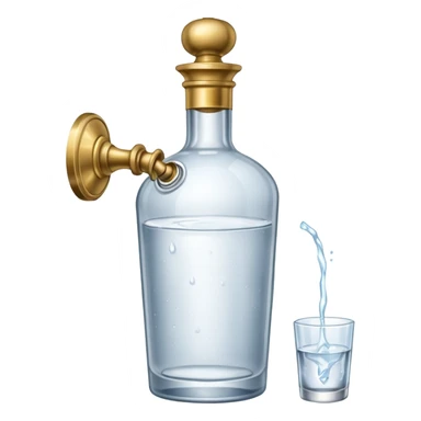 A bottle of vodka emoji in the style of Apple emoji with a window and a knocker. sticker