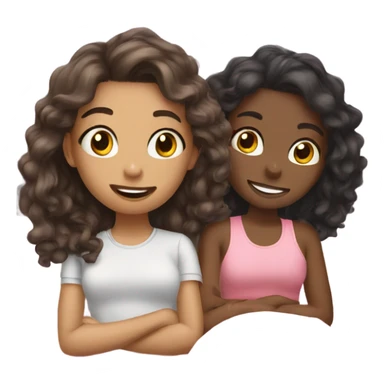 Two girls sleepover sticker