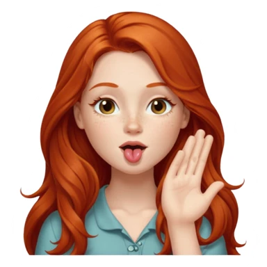 Long haired redhead winking & blowing kisses sticker