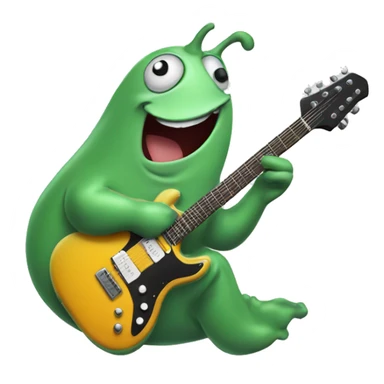 Happy slug playing electric guitar sticker