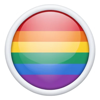 Rede Globo circle white rainbow flag sticker
