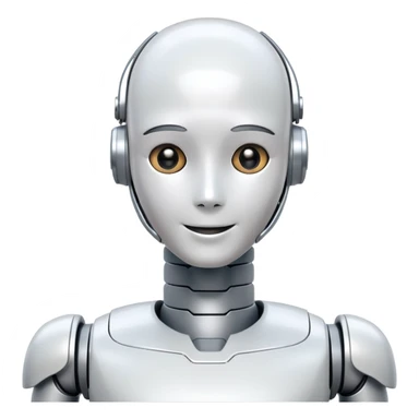 happy Humanoid robot, face + neck sticker